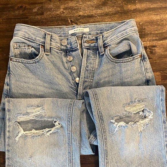 PacSun Denim - PacSun Light Blue Distressed Boyfriend Jeans